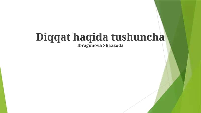 Diqqat haqida tushuncha