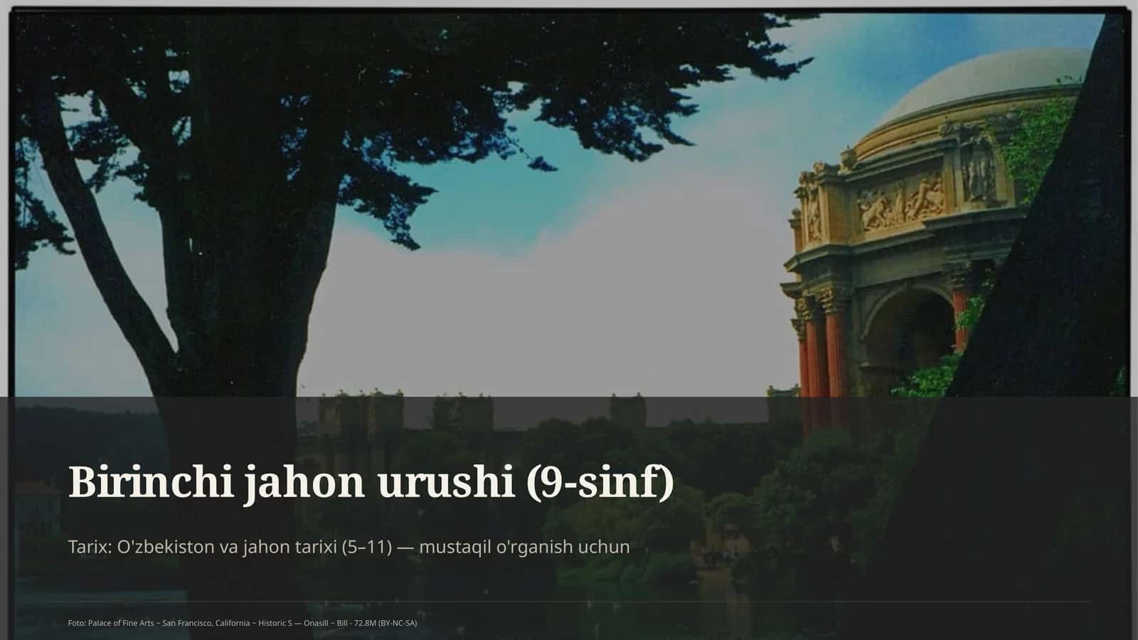 Birinchi jahon urushi (9-sinf)