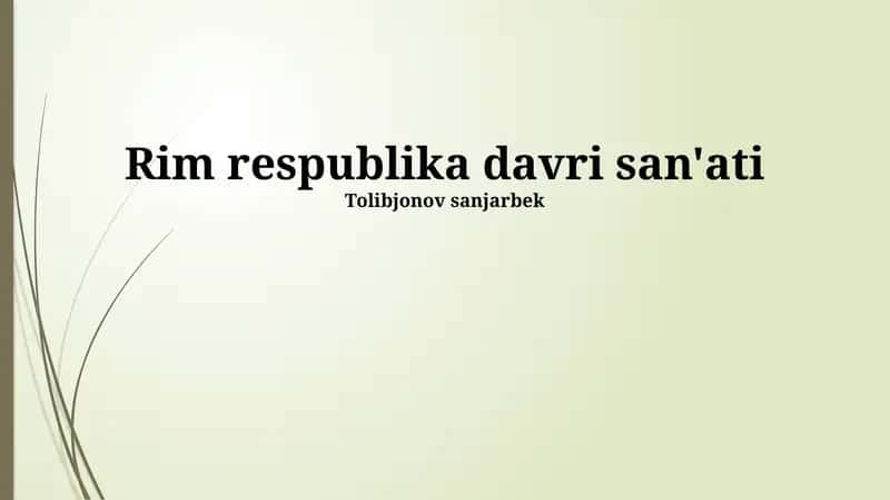 Rim respublika davri san'ati