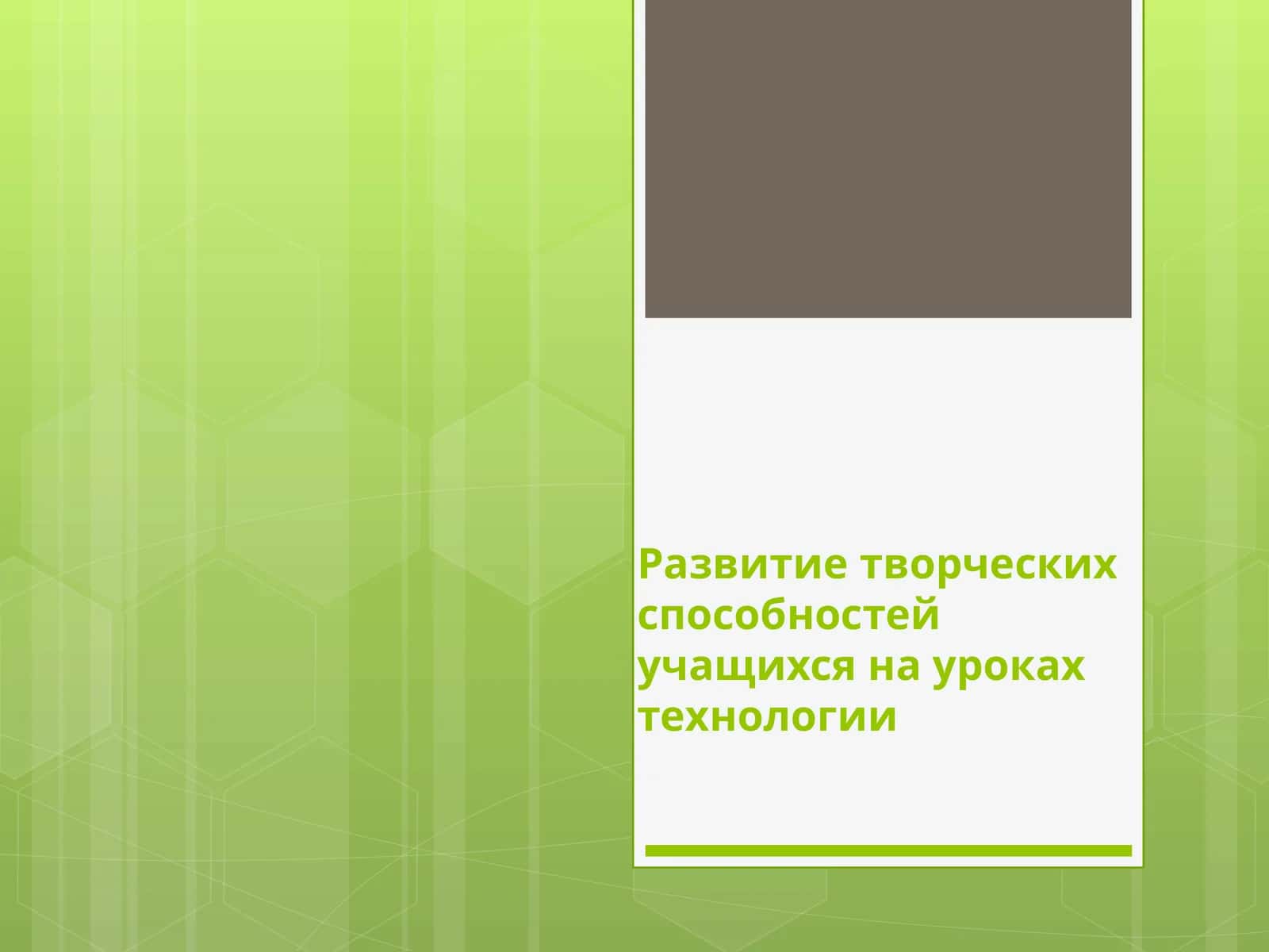 Развитие творческих способностей учащихся на уроках технологии