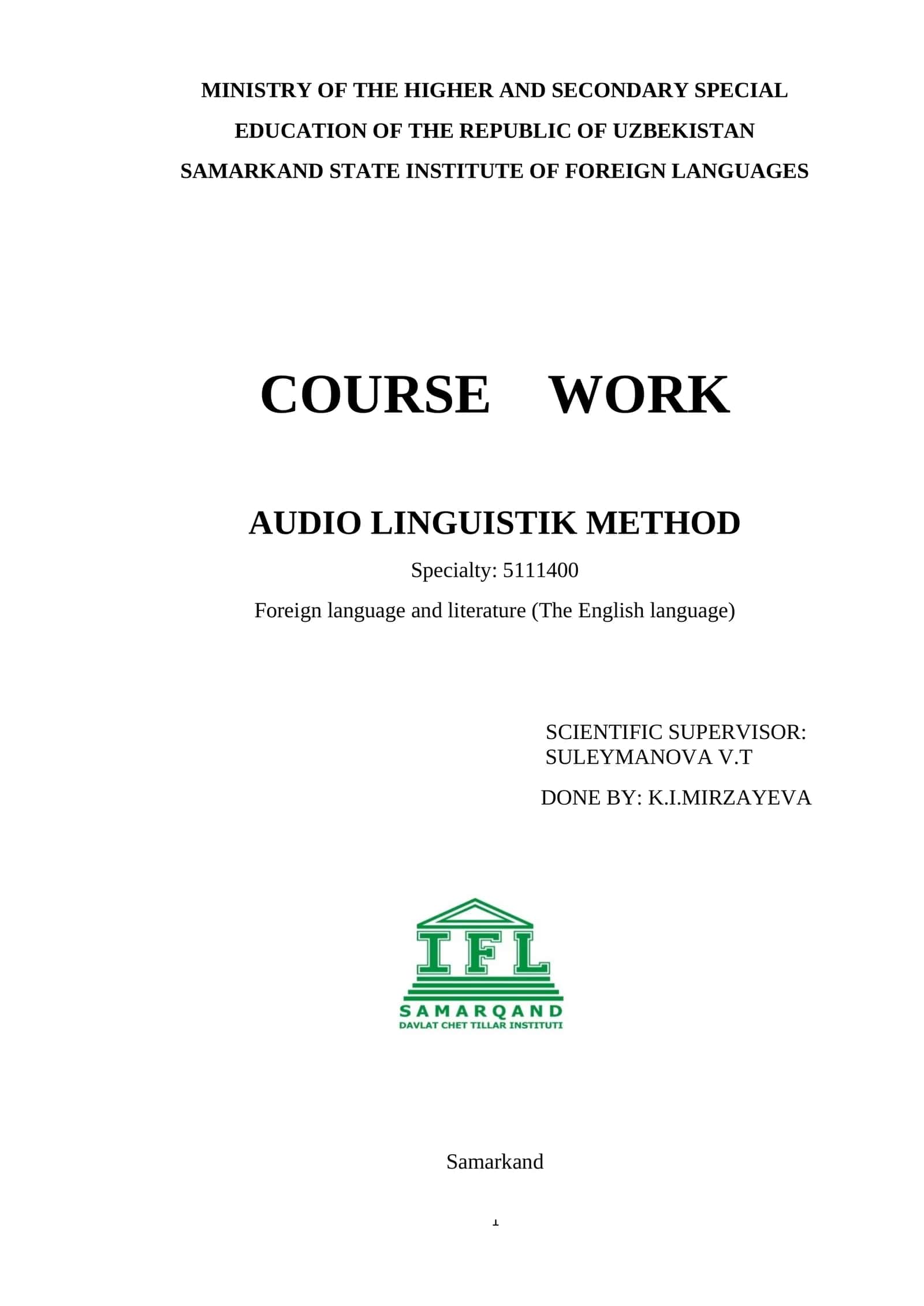 AUDIO LINGUISTIK METHOD