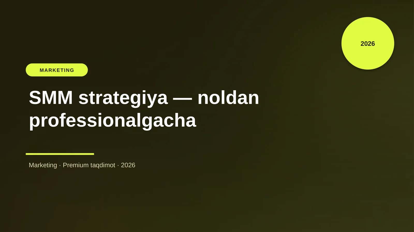 SMM strategiya — noldan professionalgacha