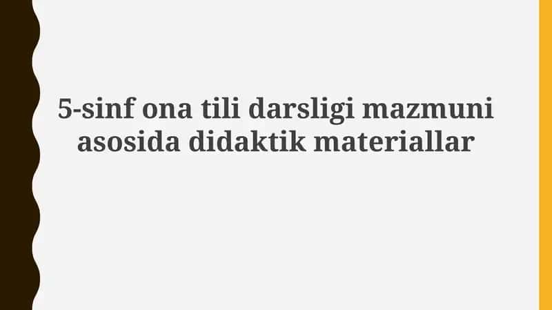 5-sinf o'zbek tili darsligi mazmuni