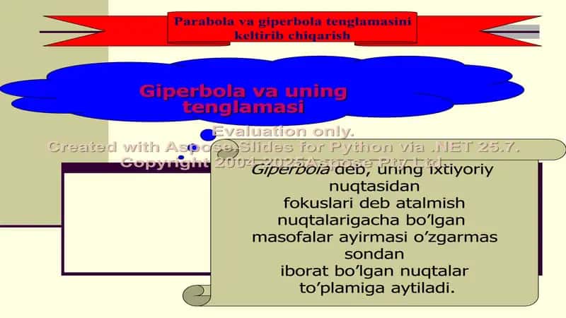 Gipеrbola va uning tеnglamasi