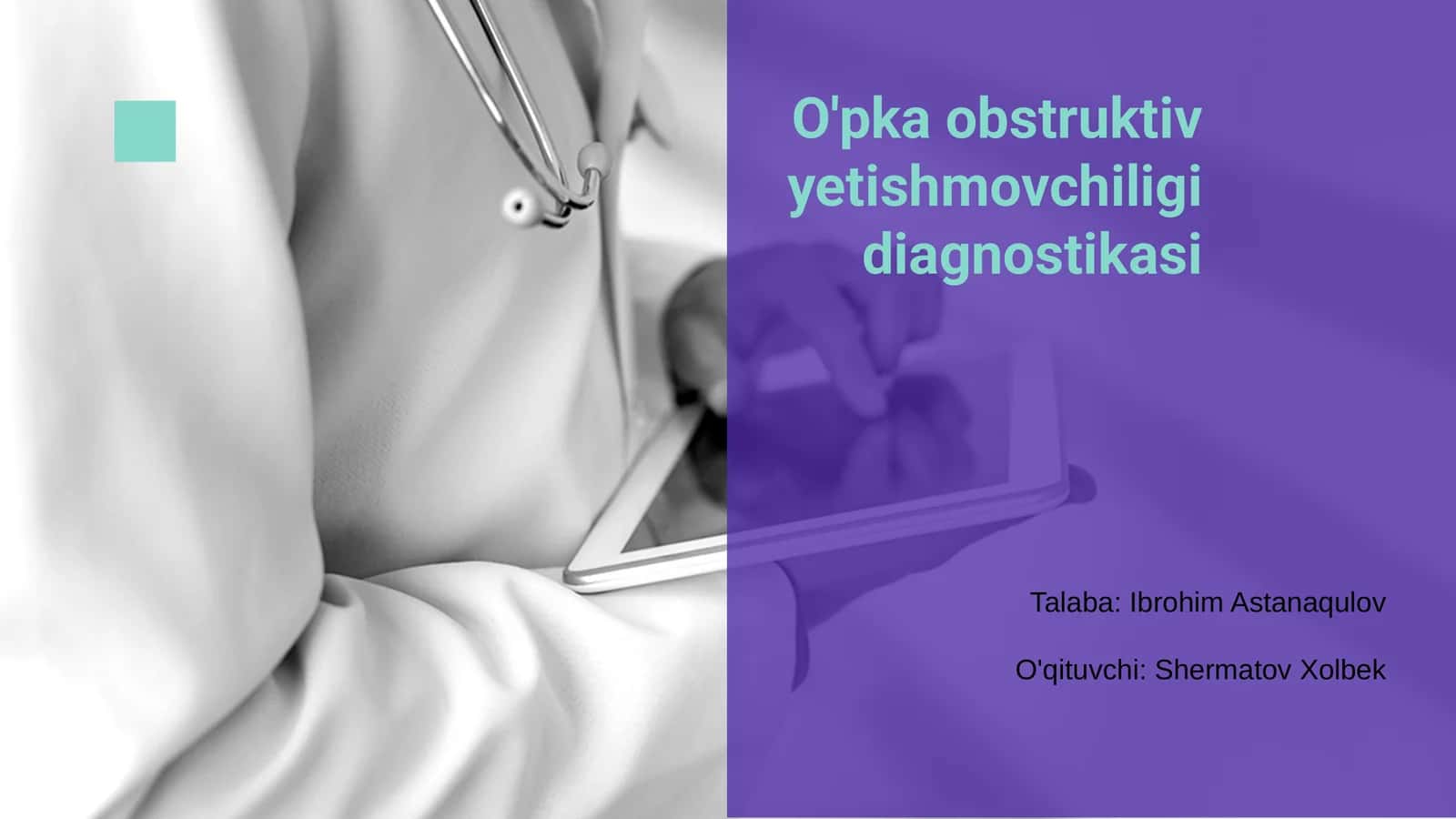 O'pka obstruktiv yetishmovchiligi diagnostikasi