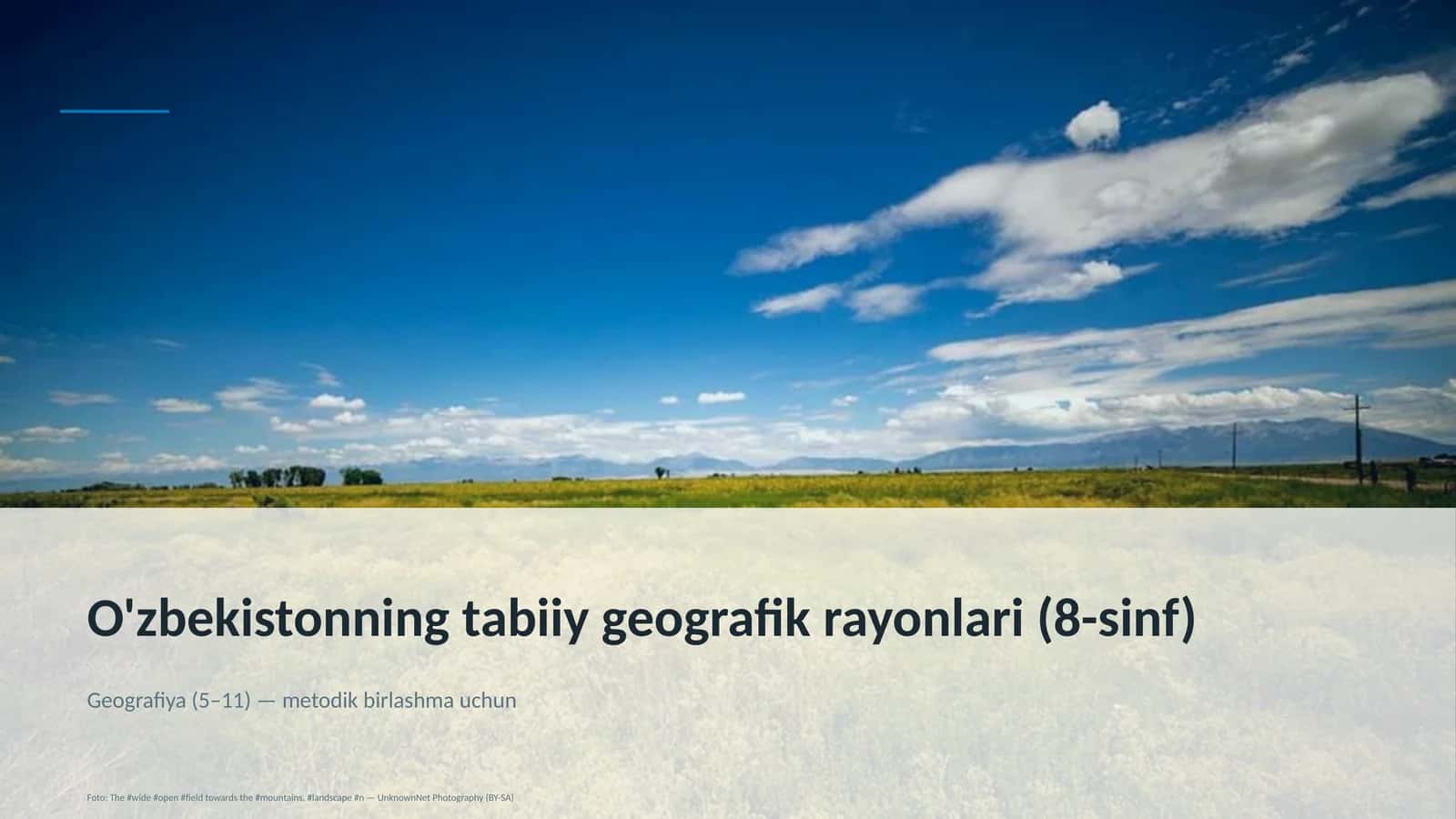 O'zbekistonning tabiiy geografik rayonlari (8-sinf)