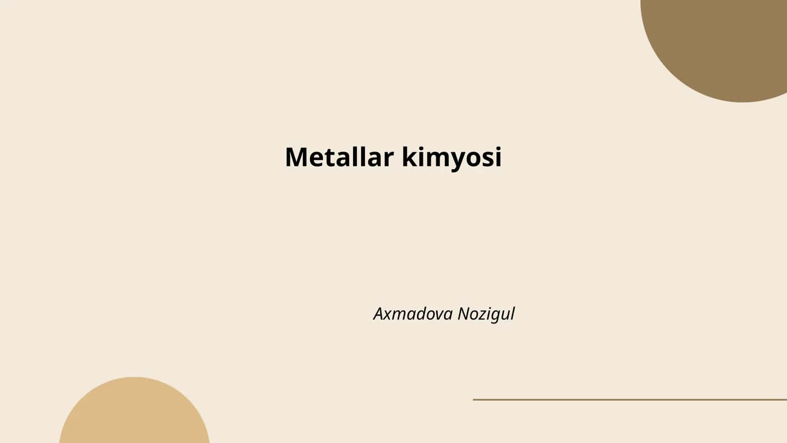 Metallar kimyosi