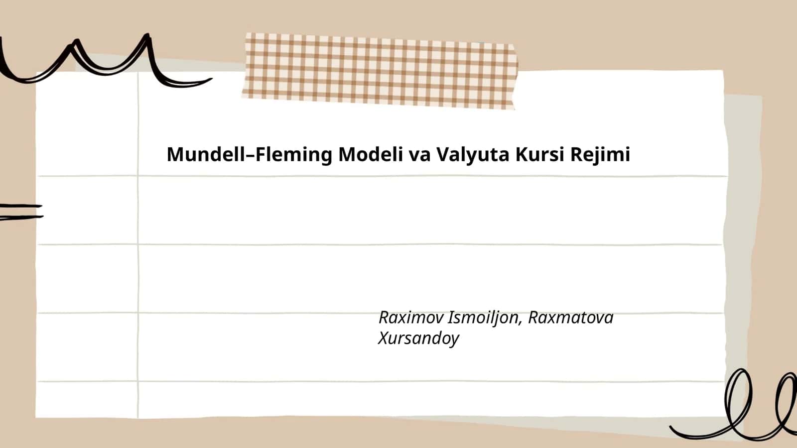 Mundell-Fleming Modeli va Valyuta Kursi Rejimi