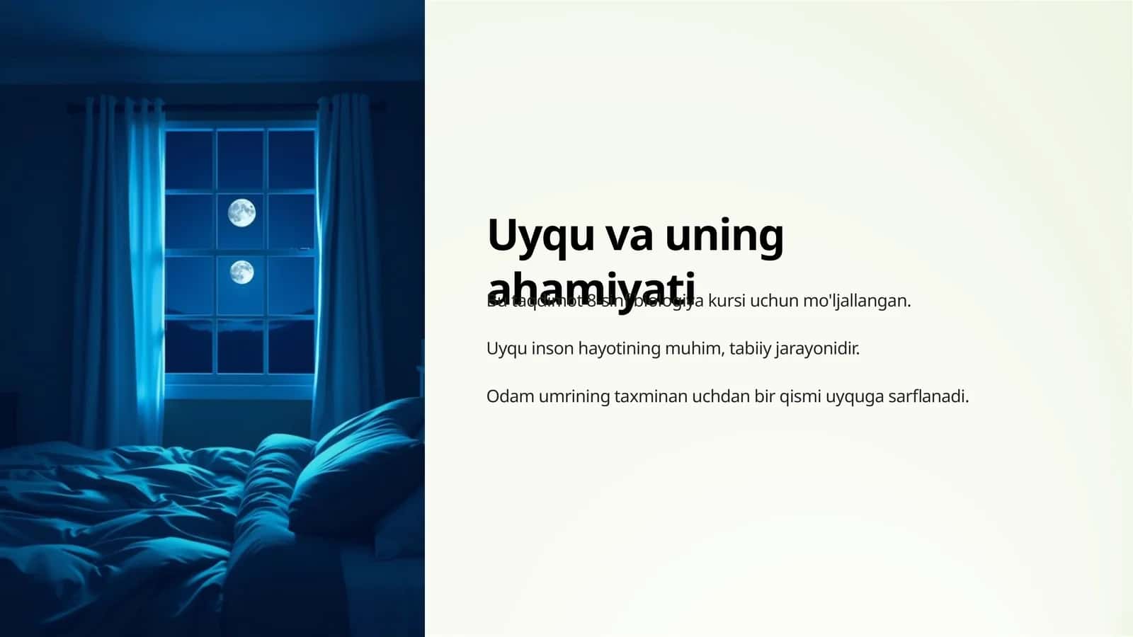 Uyqu va uning ahamiyati