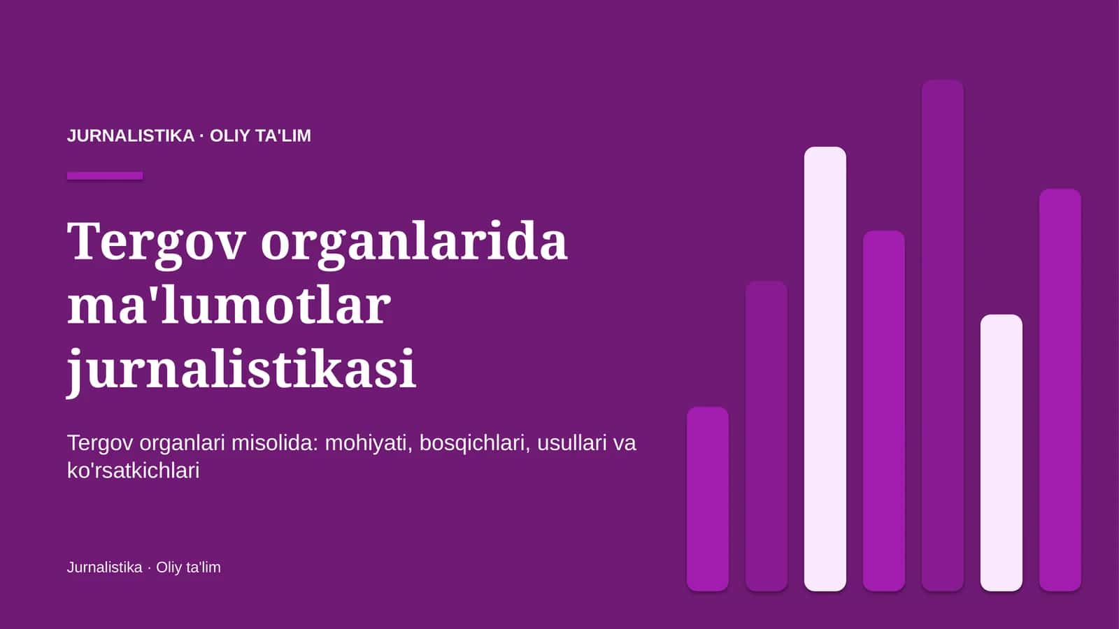 Tergov organlarida ma'lumotlar jurnalistikasi