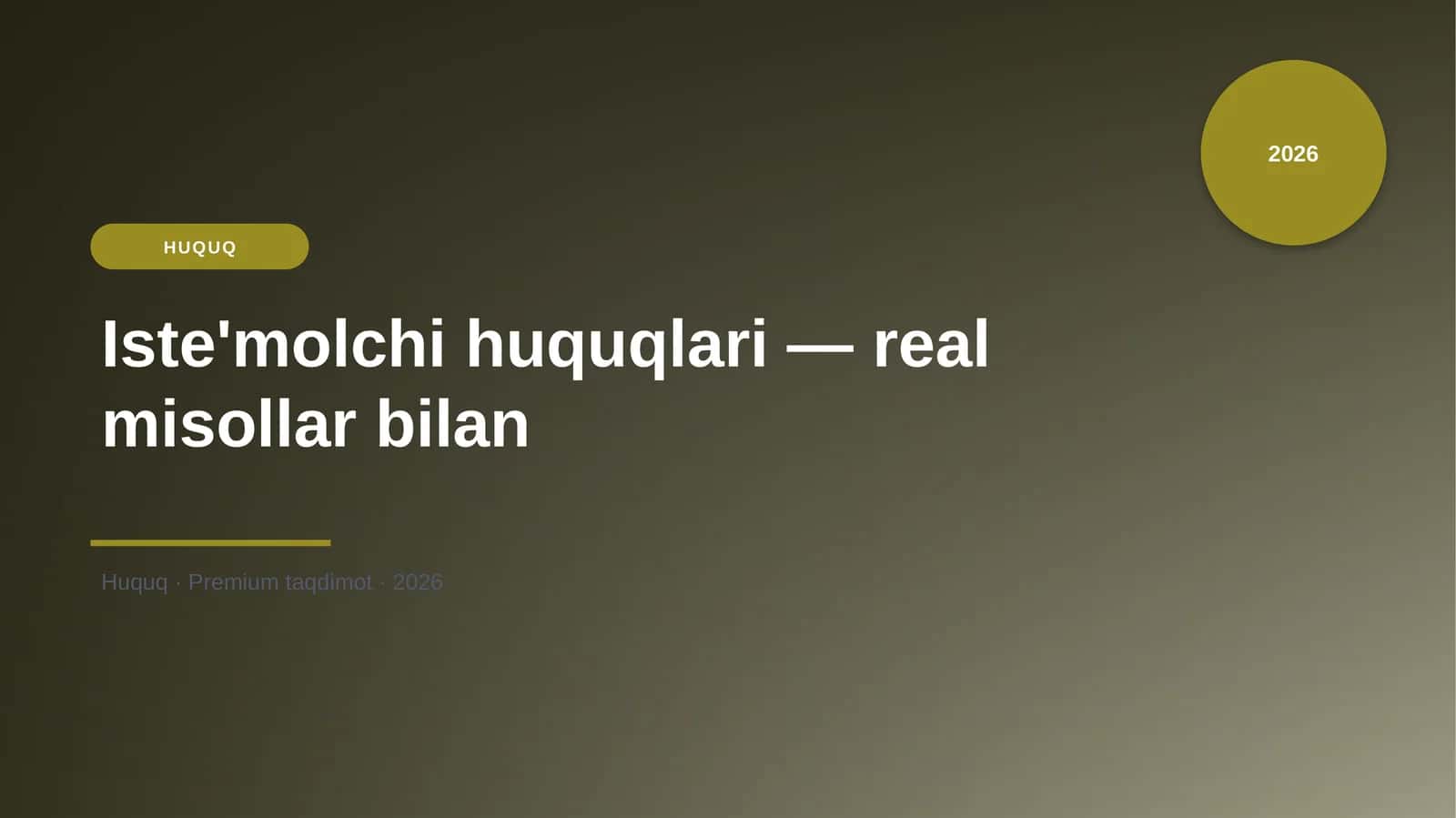Iste'molchi huquqlari — real misollar bilan