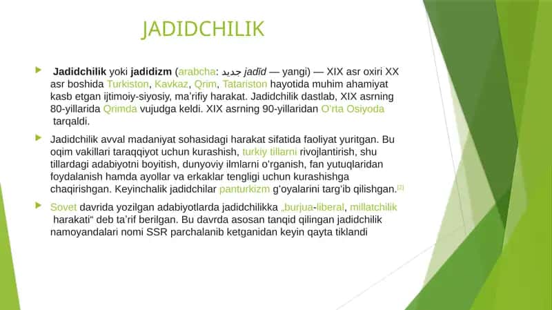 JADIDCHILIK MAHMUDXO’JA BEHBUDIY