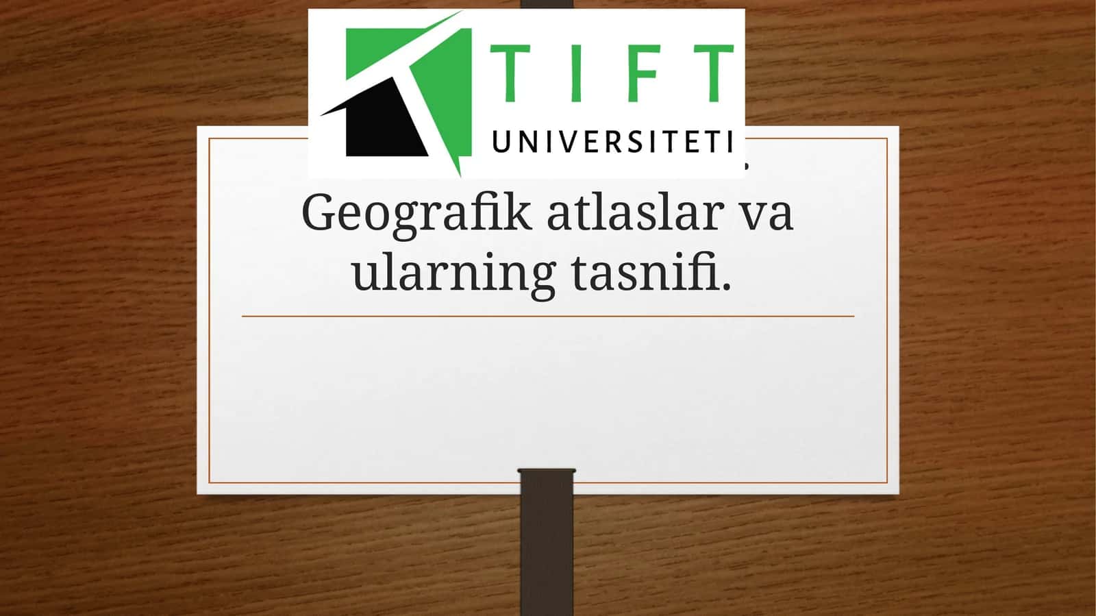 Mavzuli kartalar. Geografik atlaslar va ularning tasnifi