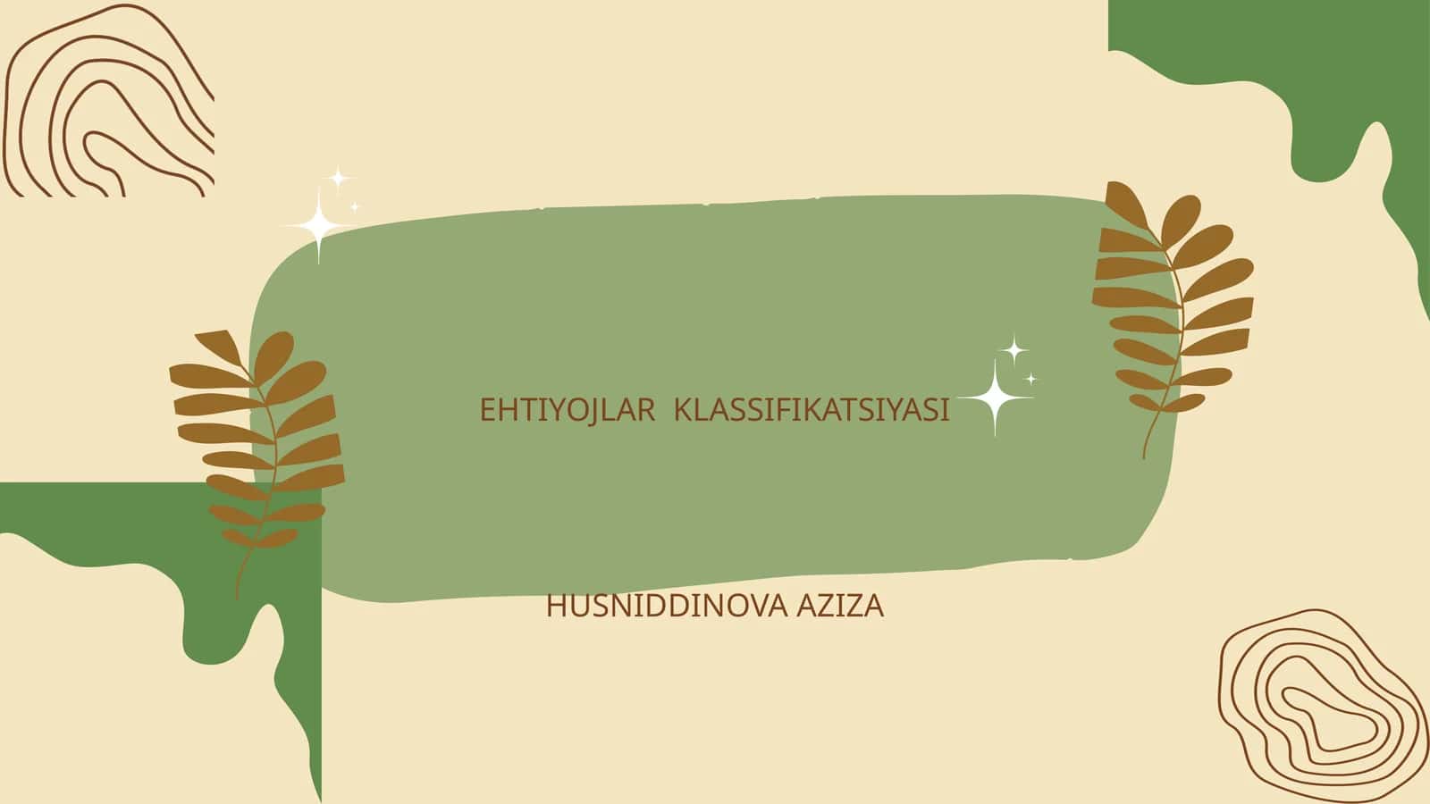 EHTIYOJLARKLASSIFIKATSIYASI