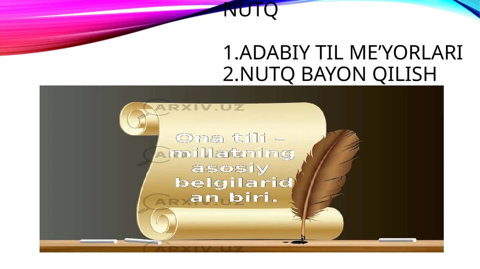 Nutq va adabiy til me’yorlari