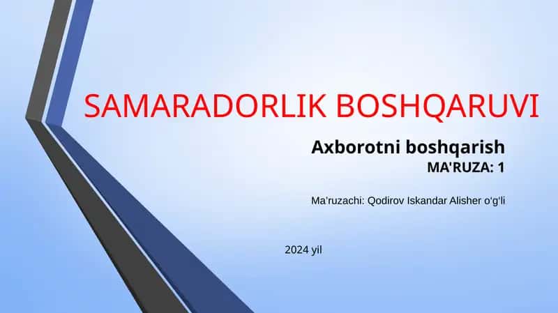 Axborotni boshqarish 1