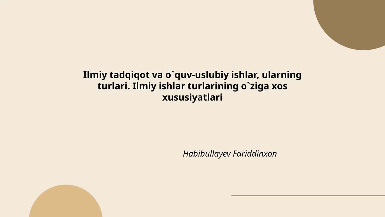Ilmiy tadqiqot va o`quv-uslubiy ishlar, ularning turlari. Ilmiy ishlar turlarining o`ziga хos хususiyatlari