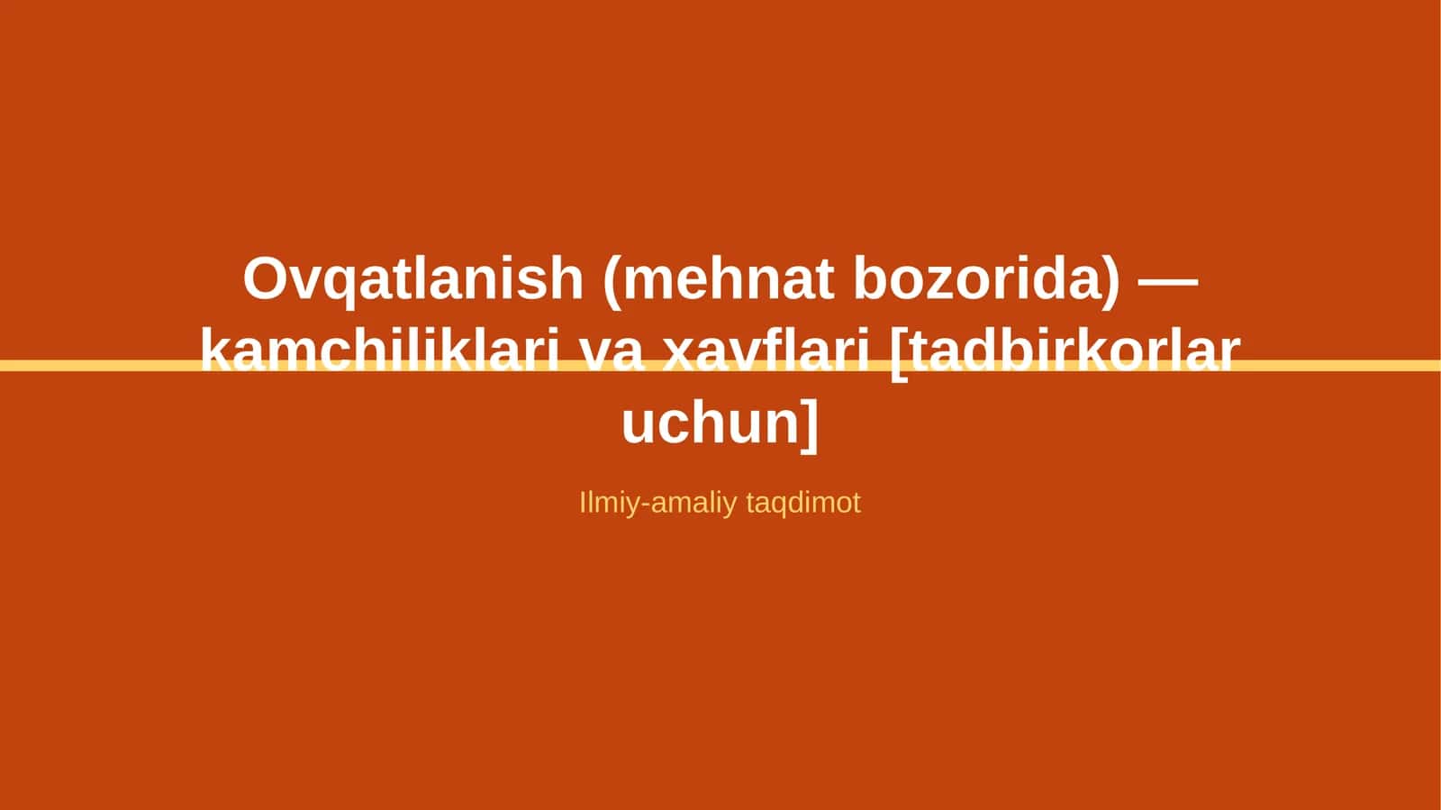 Ovqatlanish (mehnat bozorida) — kamchiliklari va xavflari [tadbirkorlar uchun]