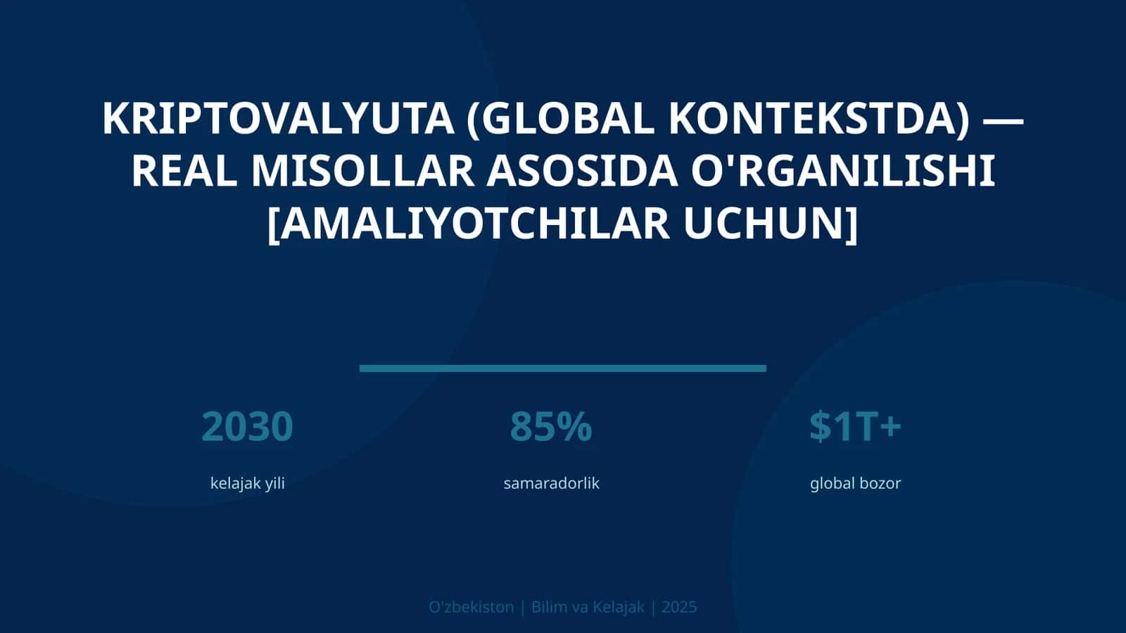 Kriptovalyuta (global kontekstda) — real misollar asosida o'rganilishi [amaliyotchilar uchun]