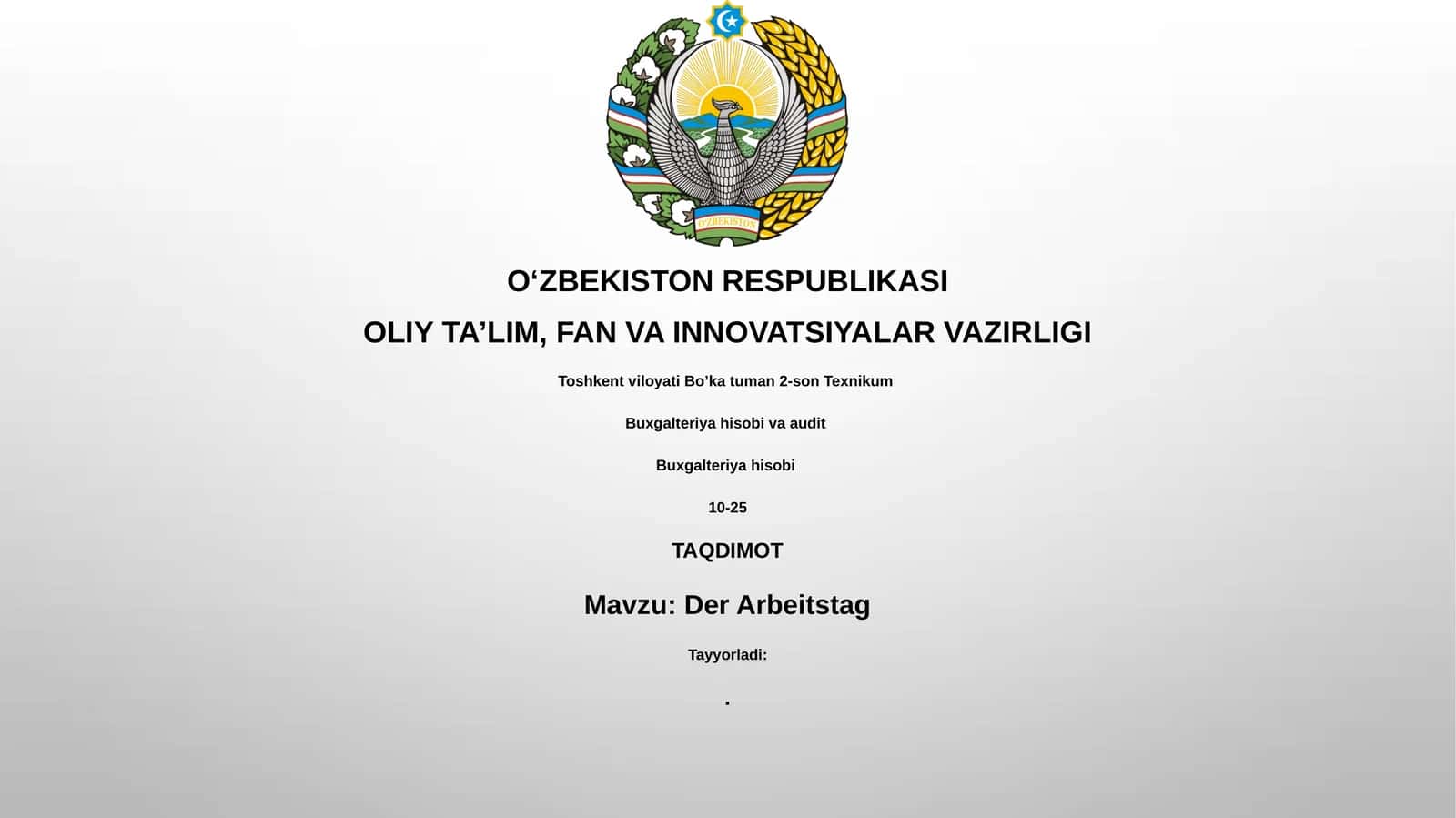 Der Arbeitstag