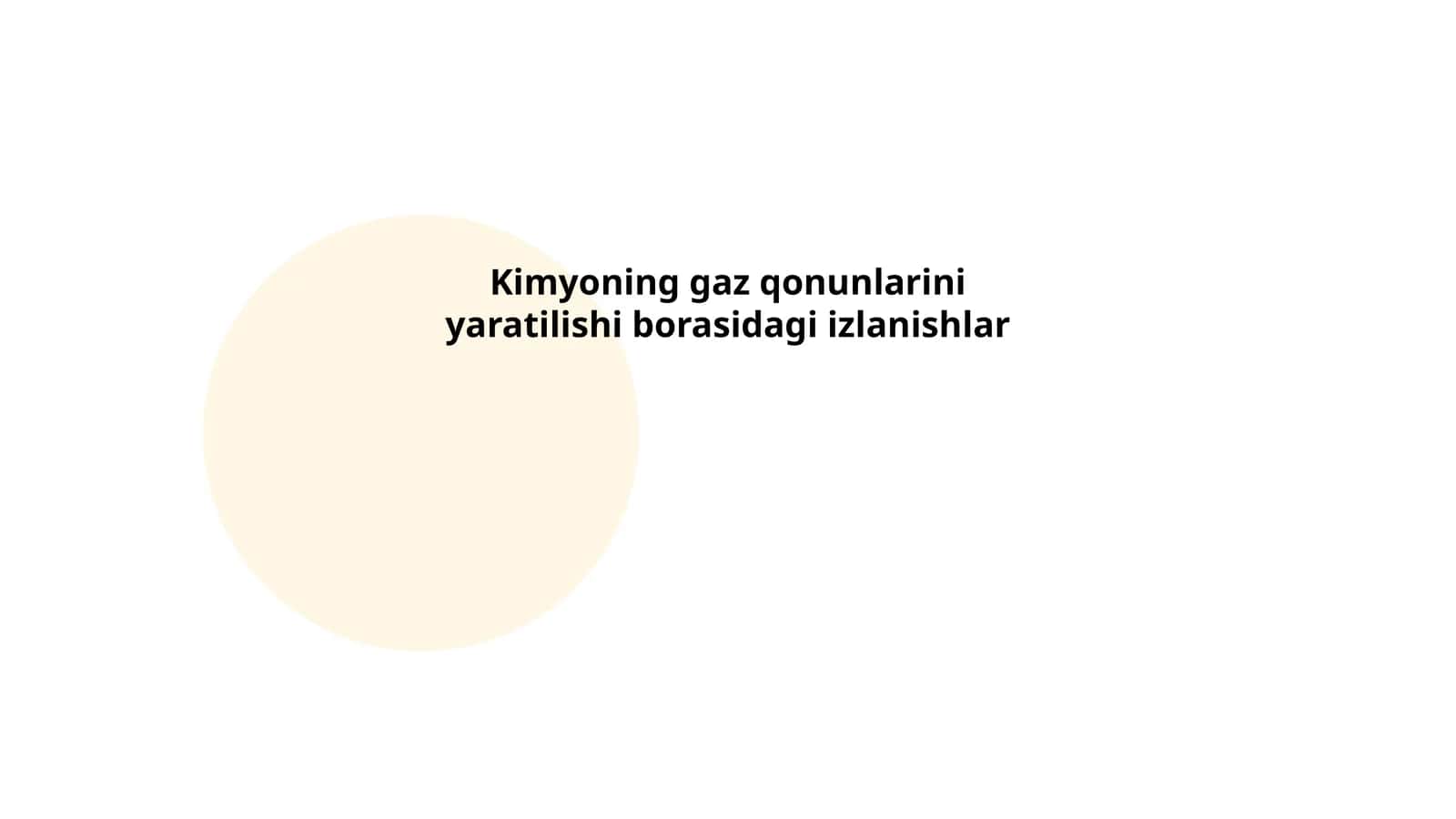 Kimyoning gaz qonunlarini yaratilishi borasidagi izlanishlar