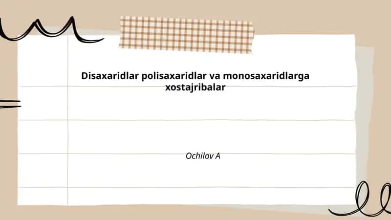 Disaxaridlar polisaxaridlar va monosaxaridlarga xostajribalar