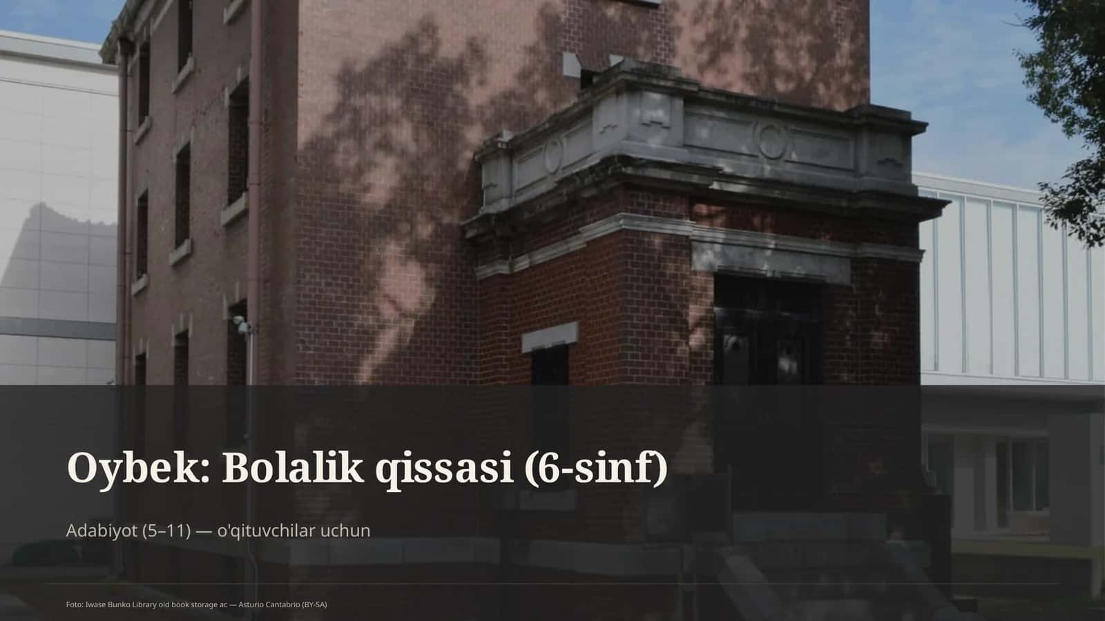 Oybek: Bolalik qissasi (6-sinf)
