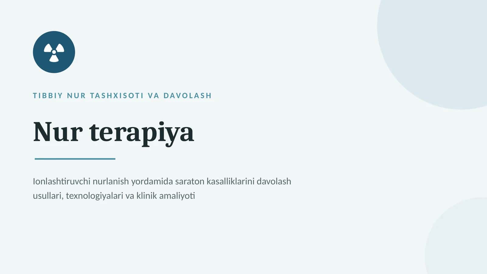 Nur terapiyasi — zamonaviy davolash usuli