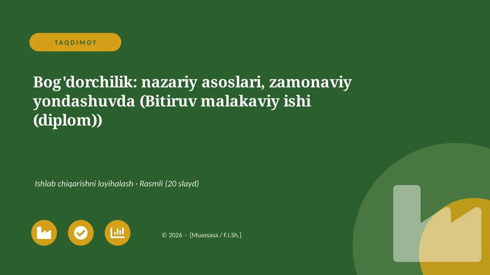Bog'dorchilik: nazariy asoslari, zamonaviy yondashuvda (Bitiruv malakaviy ishi (diplom))