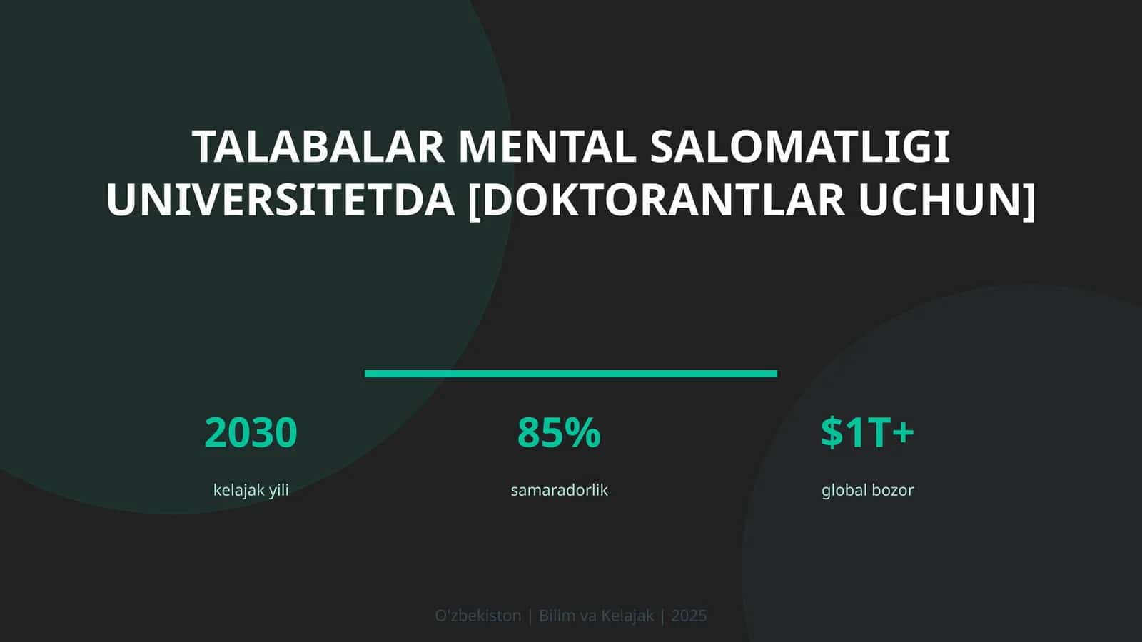 Talabalar mental salomatligi universitetda [doktorantlar uchun]