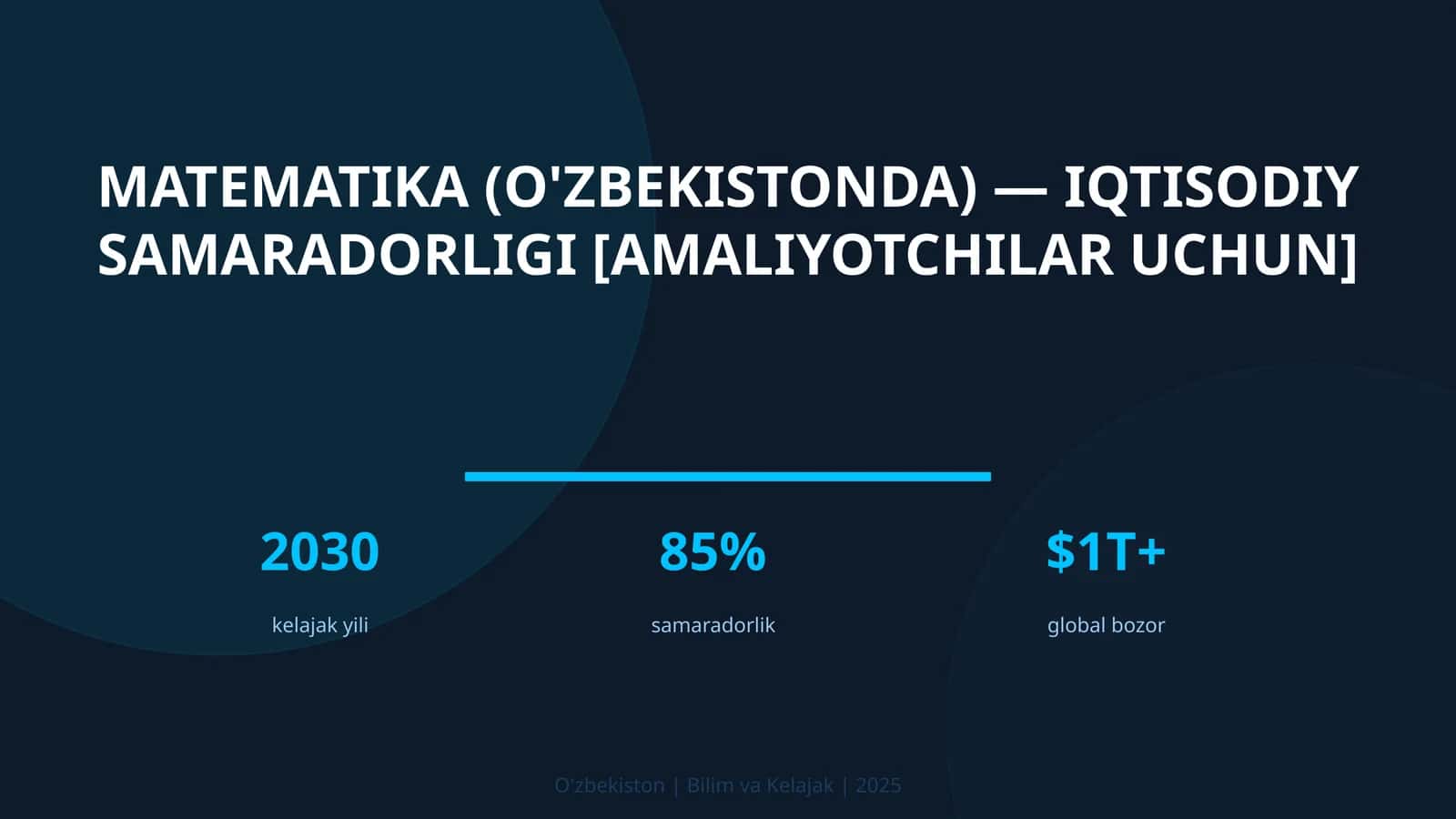 Maetmatika (O'zbekistonda) — iqtisodiy samaradorligi [amaliyotchilar uchun]