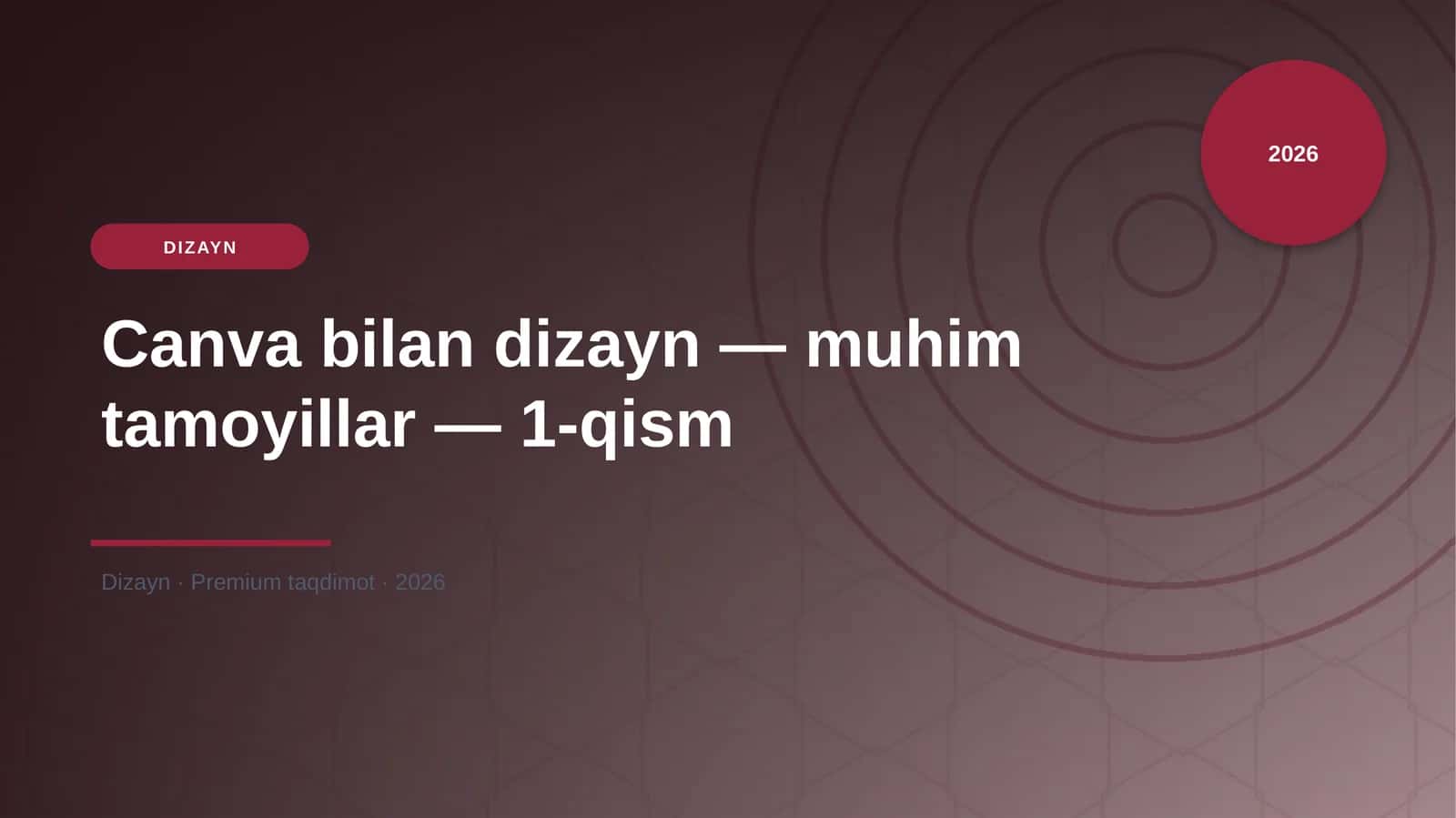 Canva bilan dizayn — muhim tamoyillar — 1-qism