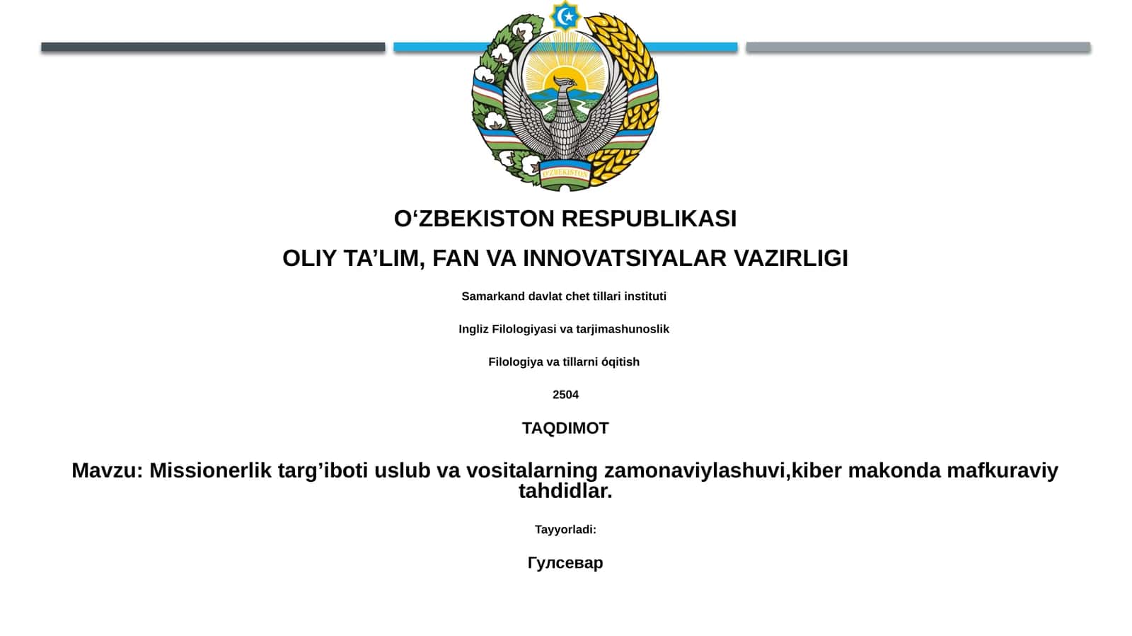 Missionerlik targ’iboti uslub va vositalarning zamonaviylashuvi,kiber makonda mafkuraviy tahdidlar