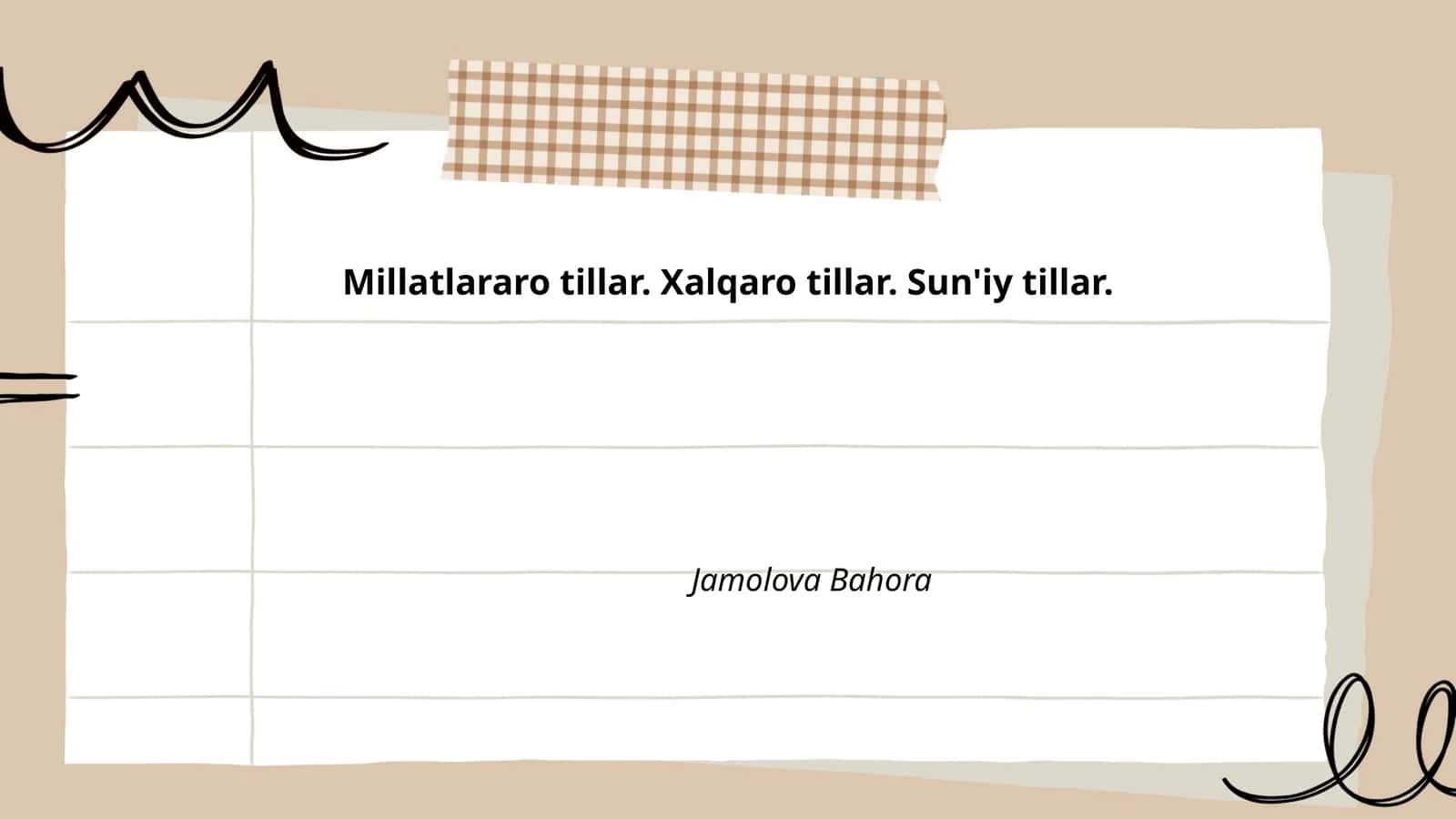 Xalqaro tillar