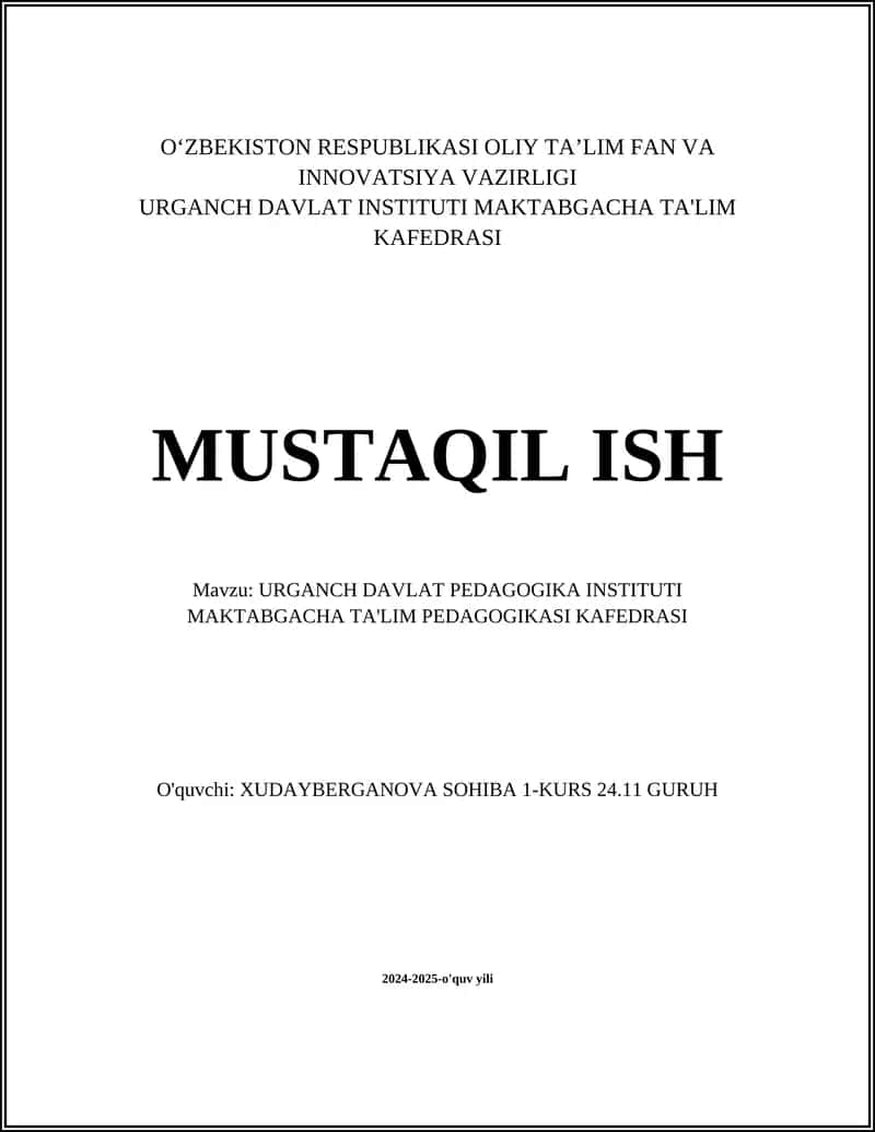 Maktabgacha Ta'limda O'yin Metodlari