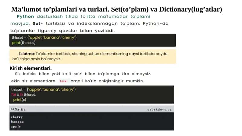 Ma’lumotto’plam va lug'atlar