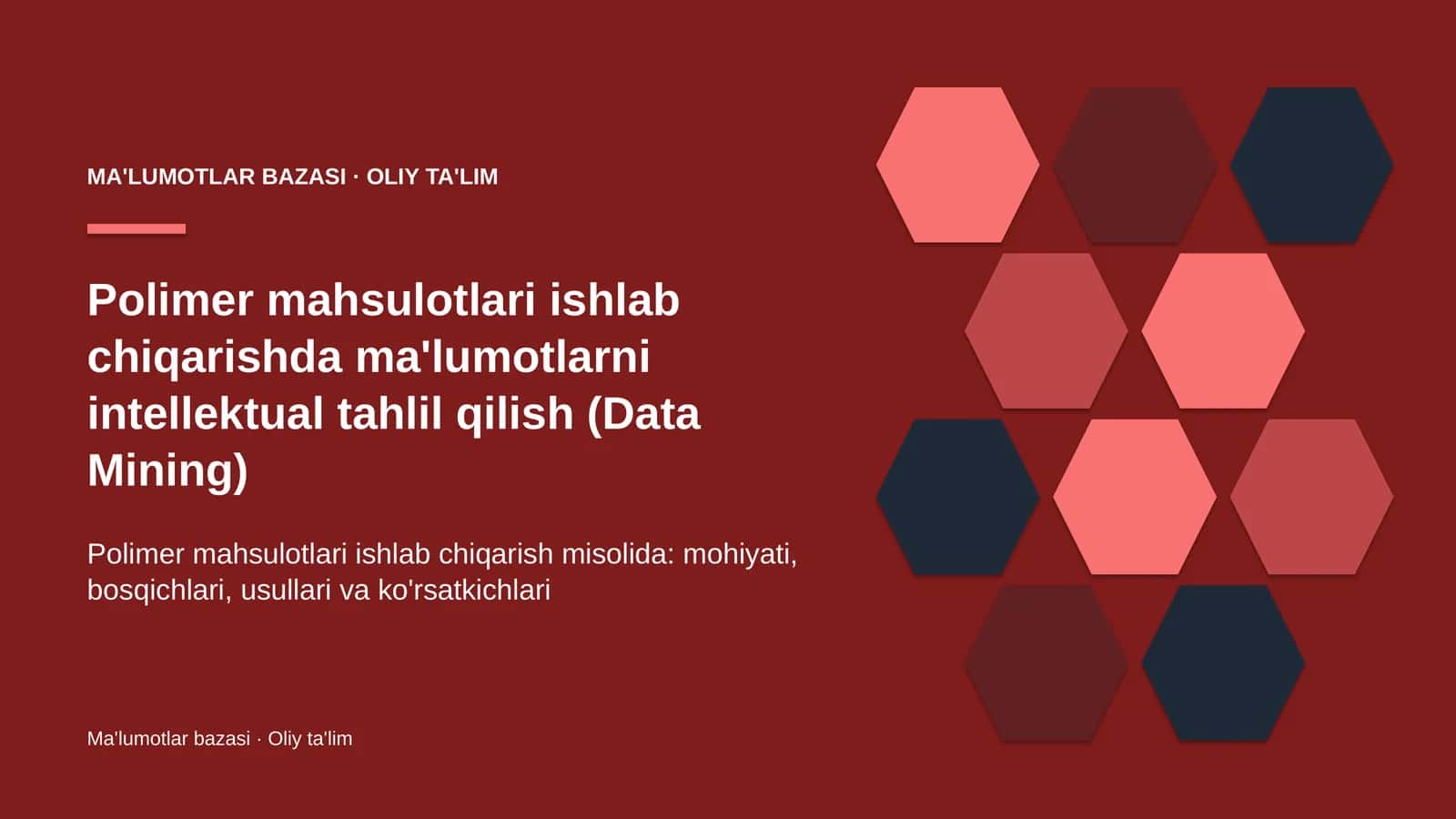 polimer mahsulotlari ishlab chiqarishda ma'lumotlarni intellektual tahlil qilish data mining 3491