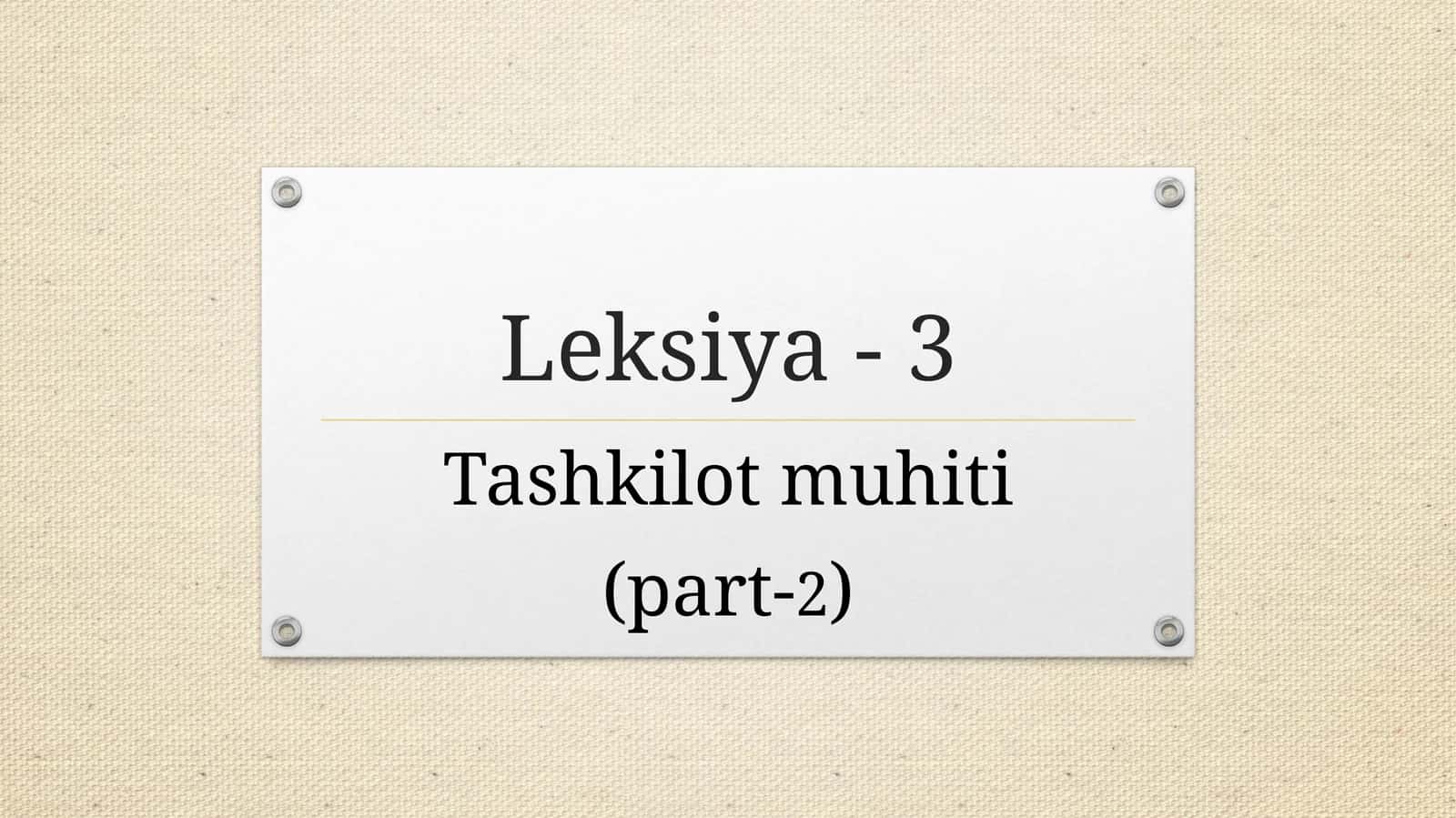 Tashkilot muhiti