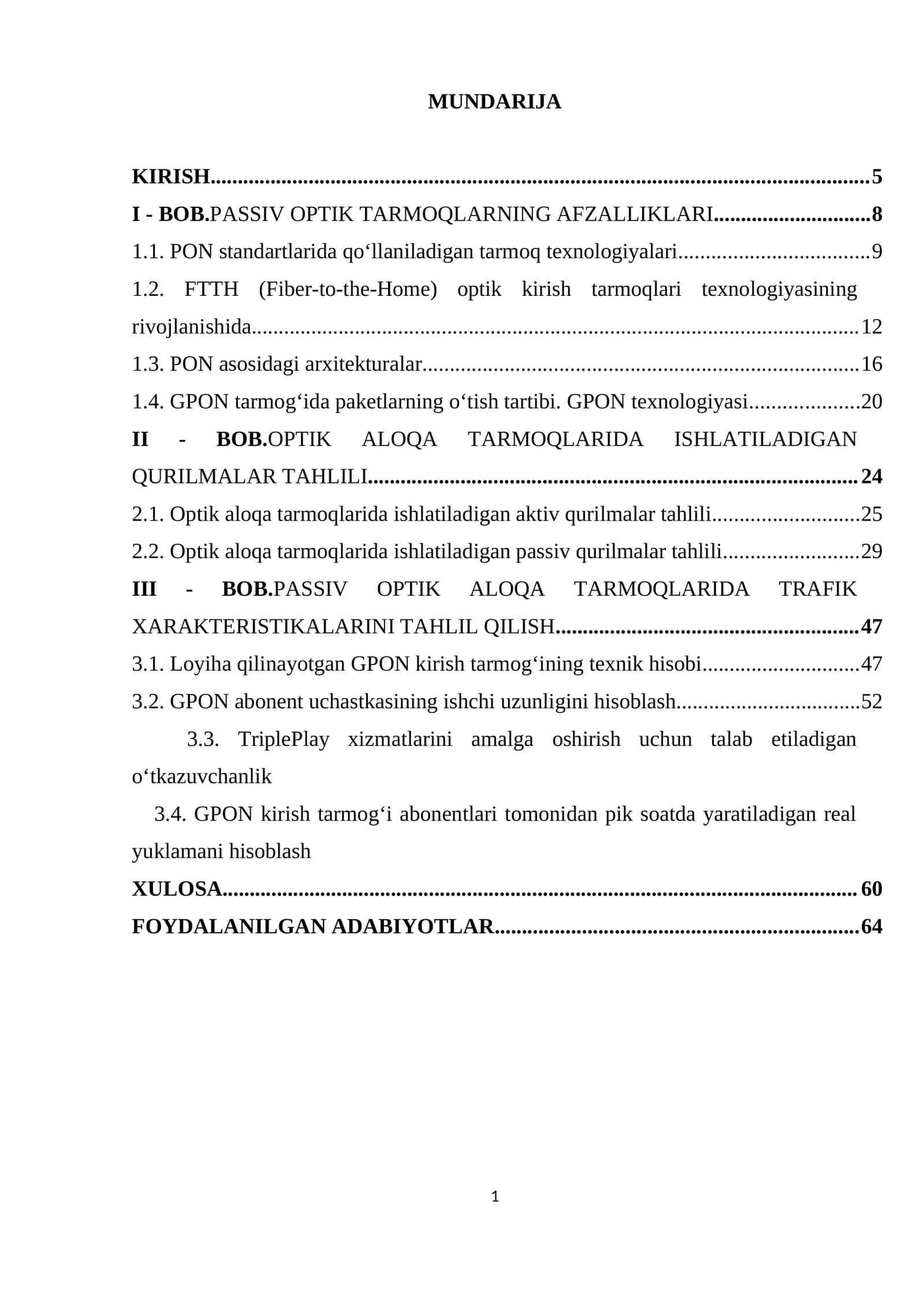 PASSIV OPTIK TARMOQLARNING AFZALLIKLARI