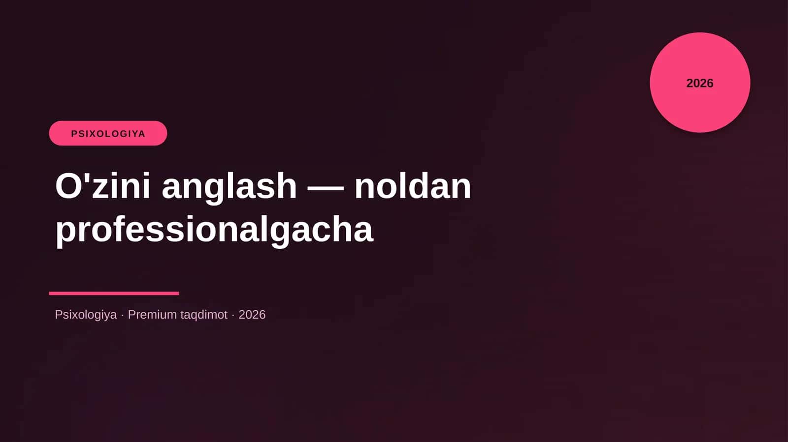 O'zini anglash — noldan professionalgacha