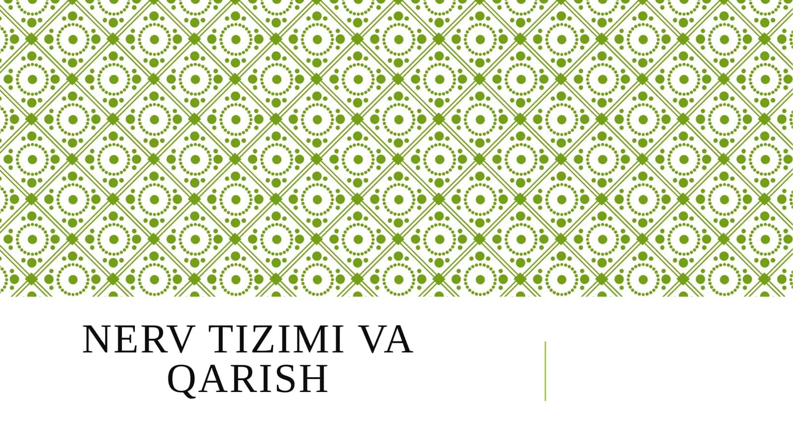 NERV TIZIMI VA QARISH