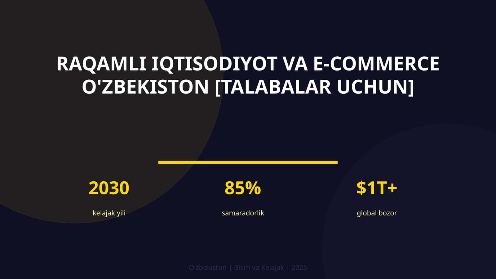 Raqamli iqtisodiyot va e-commerce O'zbekiston [talabalar uchun]