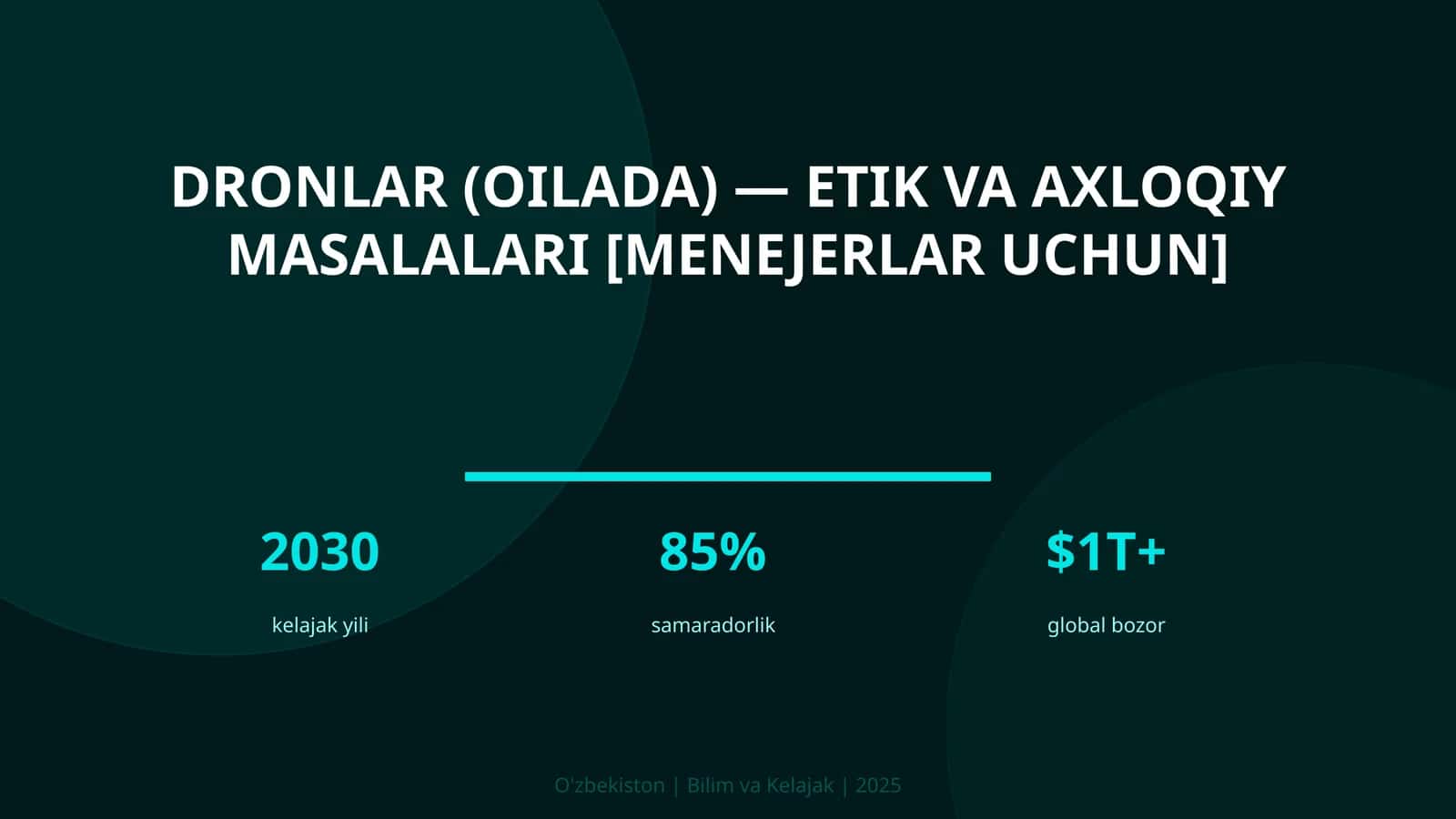 DRONLAR (OILADA) — ETIK VA AXLOQIY MASALALARI [MENEJERLAR UCHUN]