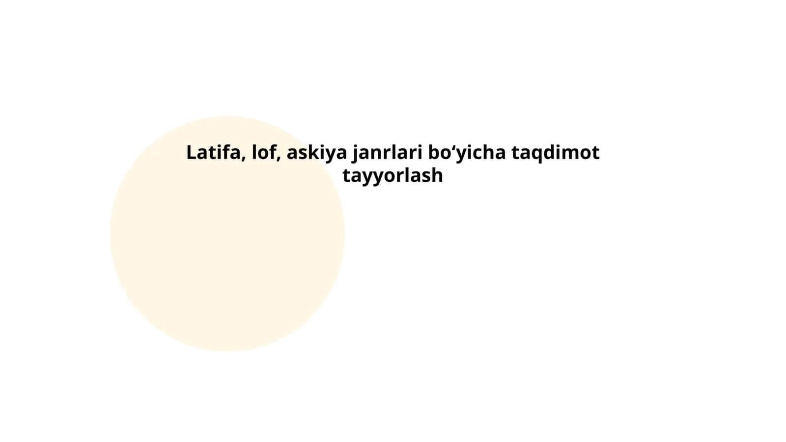 Latifa, lof, askiya janrlari boʻyicha taqdimot tayyorlash