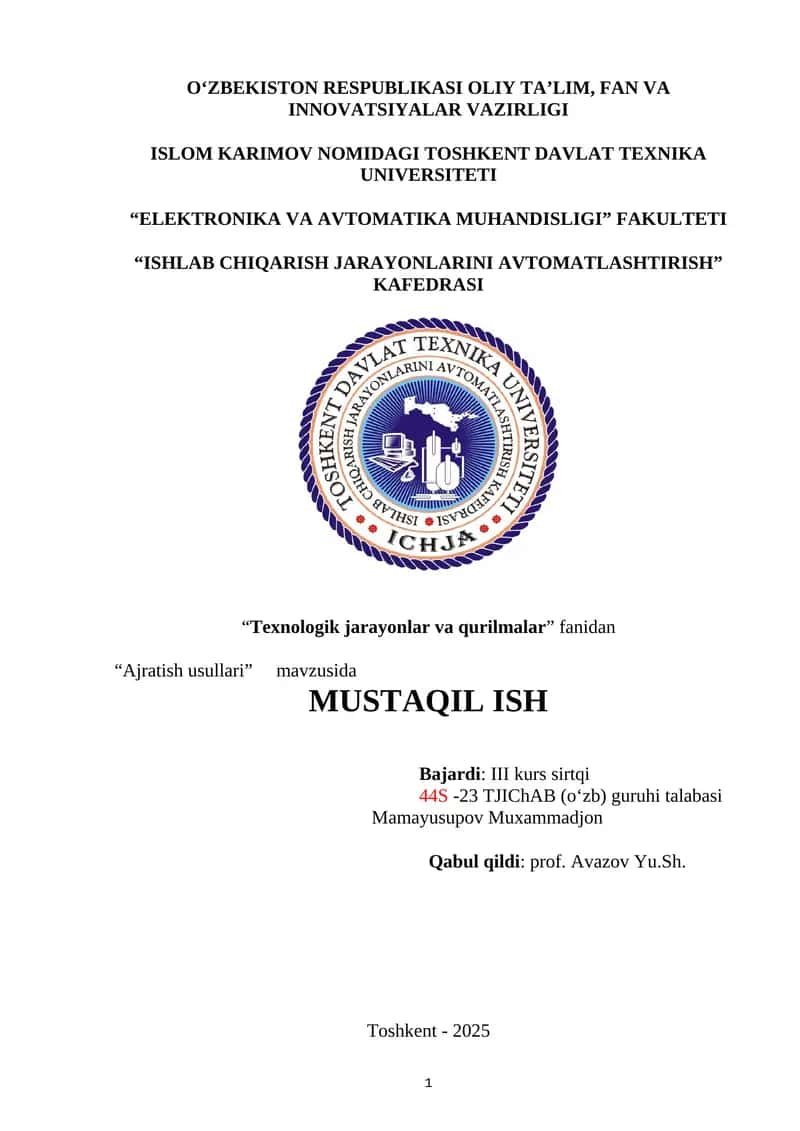 Ajratish usullari