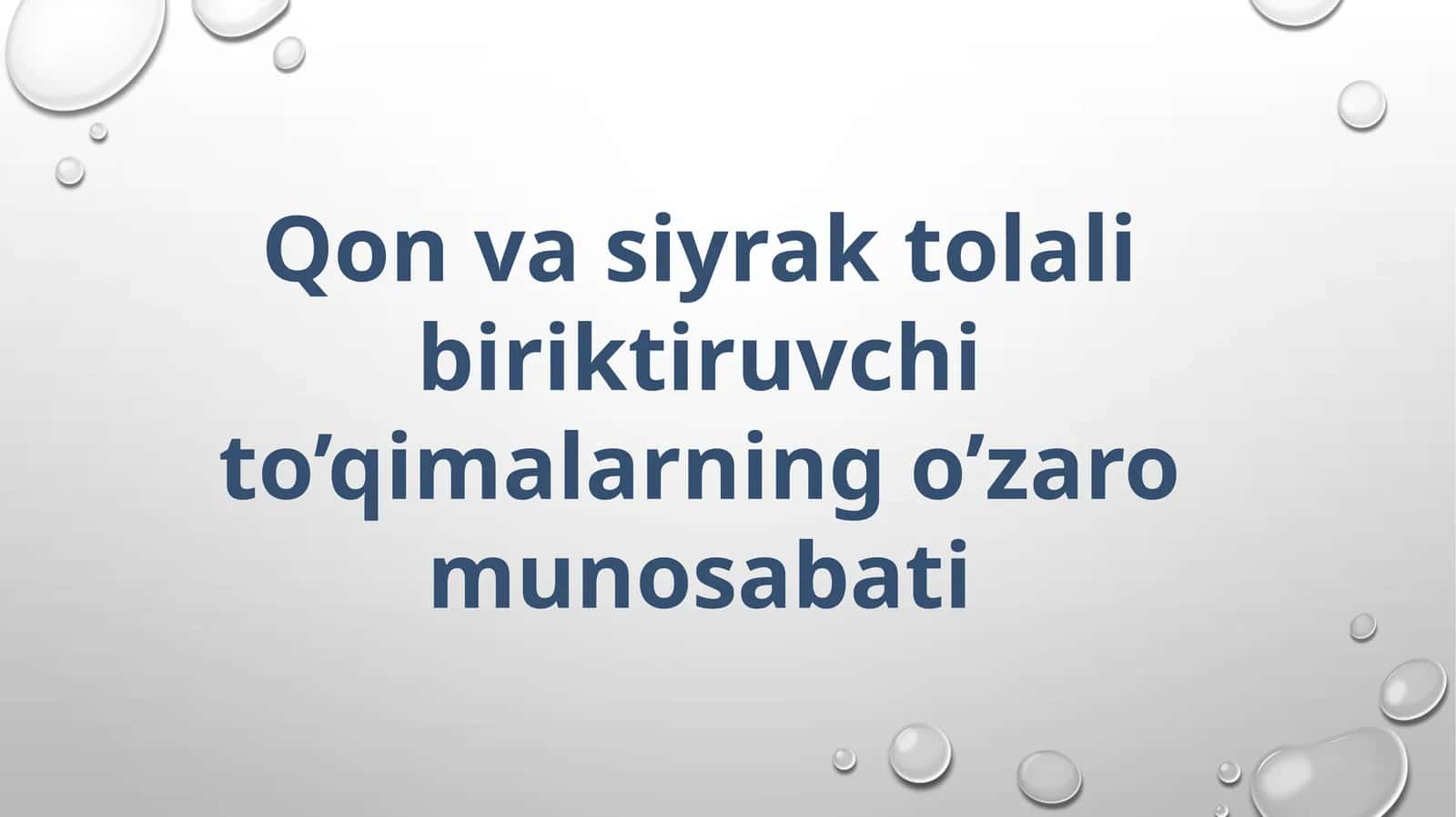 Qonvasiyraktolalibiriktiruvchito’qimalarningo’zaromunosabati