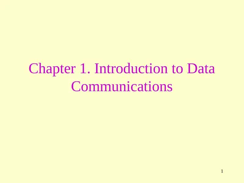 Introduction to Data Communications