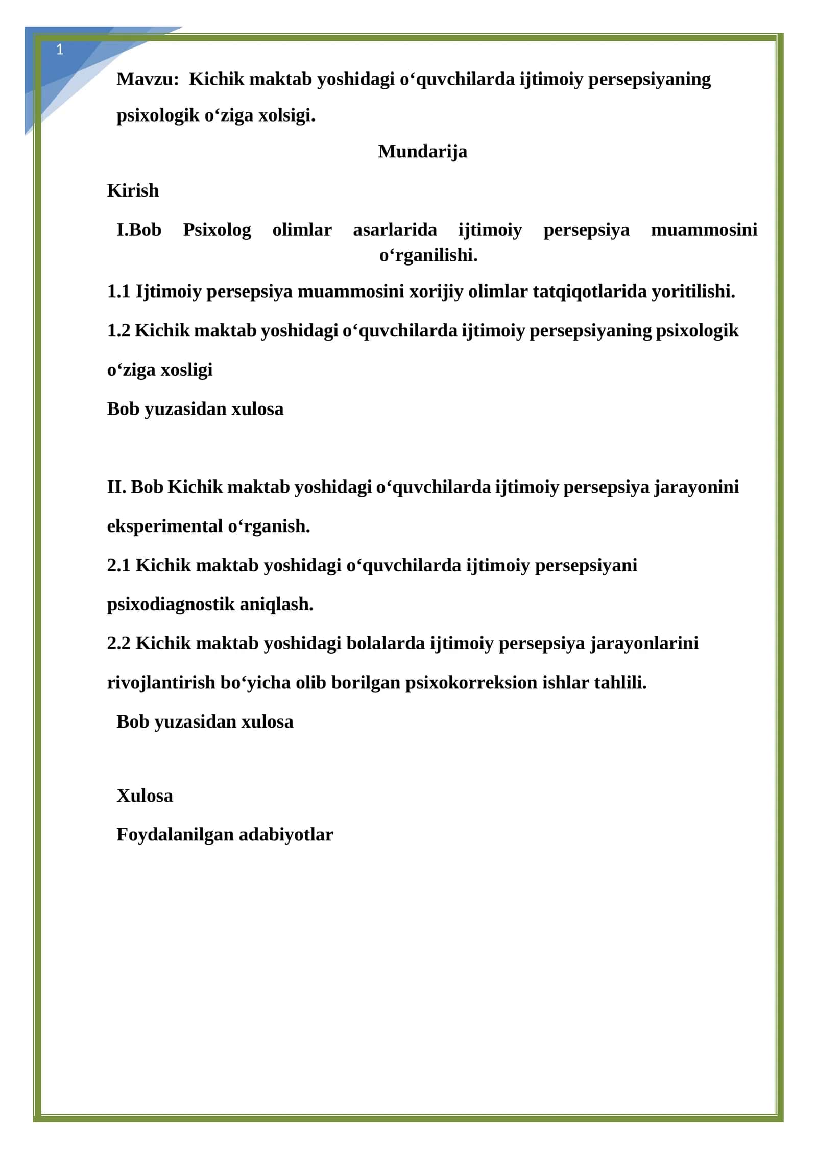 Ijtimoiy persepsiya muammosi