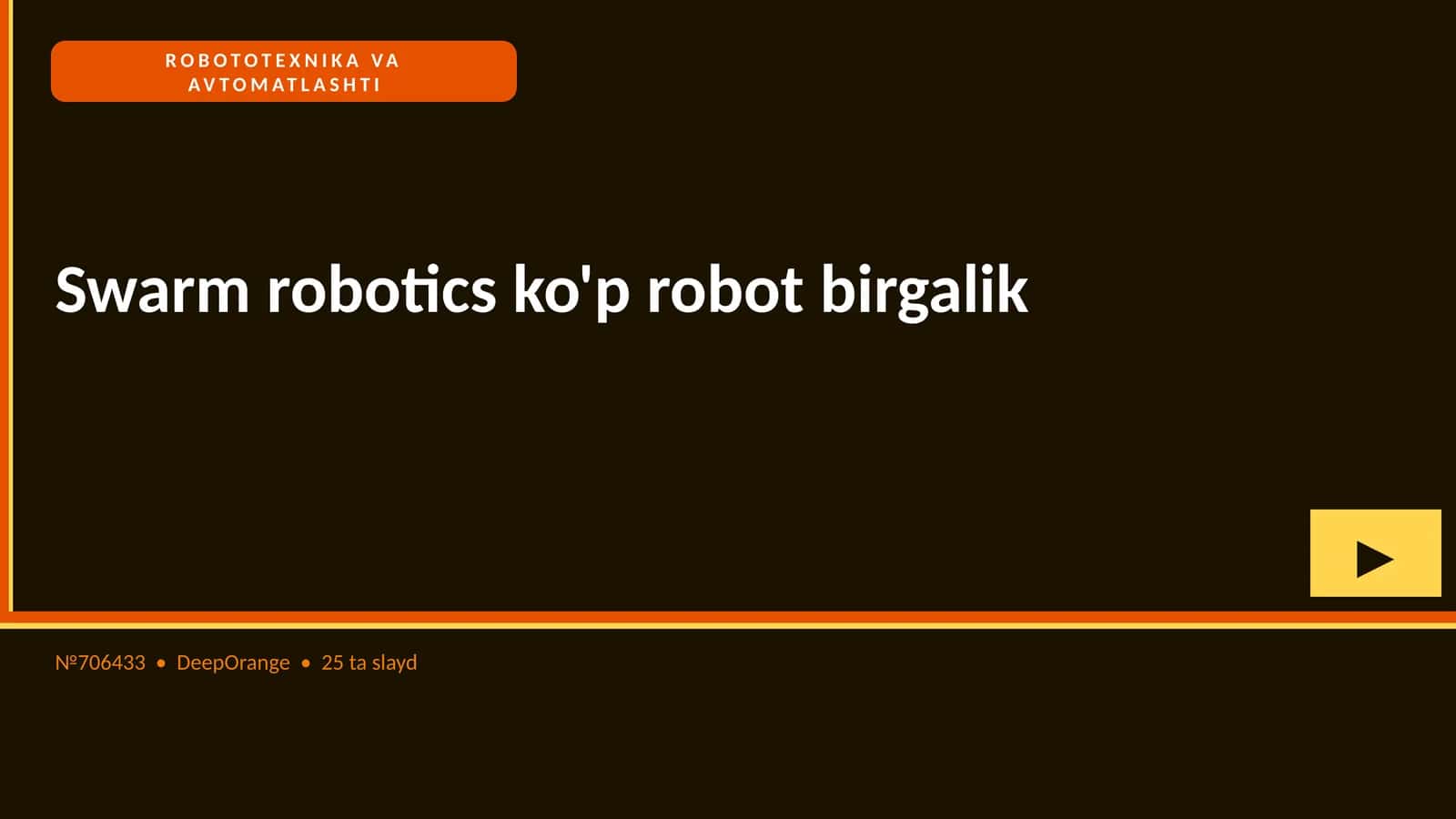 ROBOTOTEXNIKA VA AVTOMATLASHTI