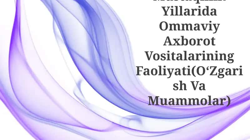 Ommaviy Axborot Vositalari Faoliyati